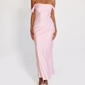 PRINCESS POLLY AZURA OFF THE SHOULDER MAXI DRESS PINK